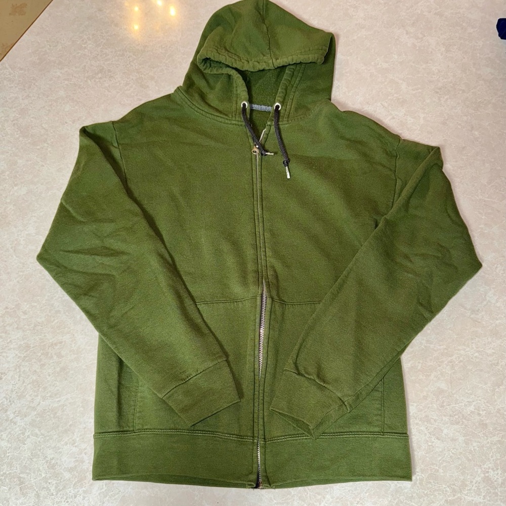 Fruit of the Loom Olive Green Zip-Up Hoodie